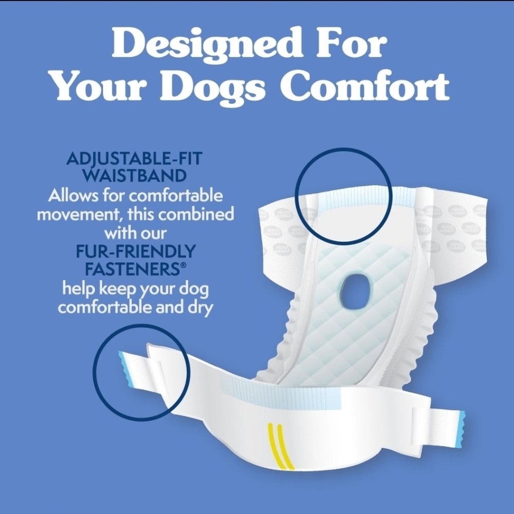 Simple Solution NIP 30 Count Disposable Female Dog Diapers Sz Large/XL (18-27in) - Picture 6 of 8